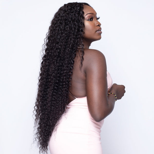 ROYA HAIR Glueless Kinky Curly Wave Full Lace Wigs With Baby Hair