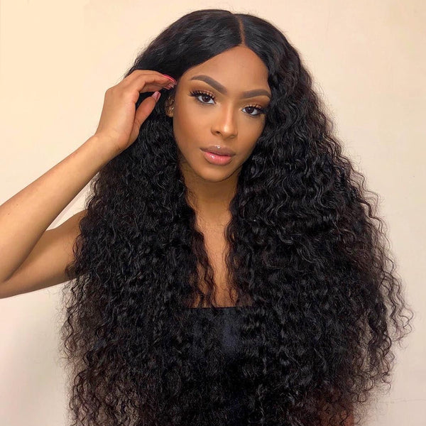 Roya Hair High Density Kinky Curly Glueless Lace Closure Wig For Black Women