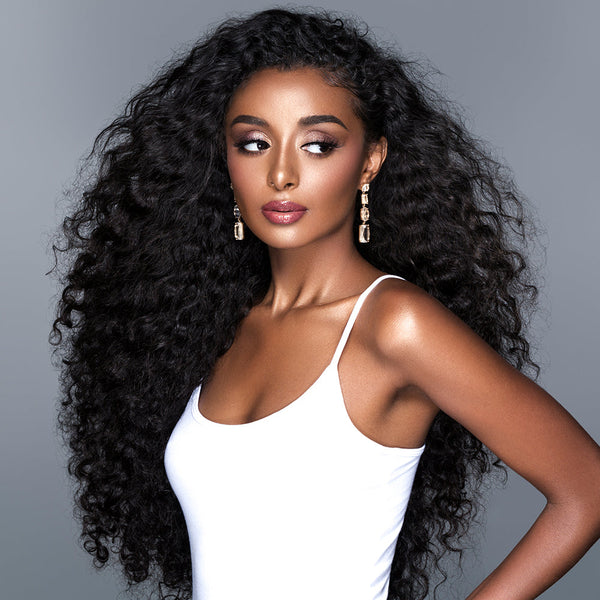 ROYA Hair Deep Curly Full Lace Human Hair Wig For Black Women Glueless Cuticle Aligned Hd Lace Wigs