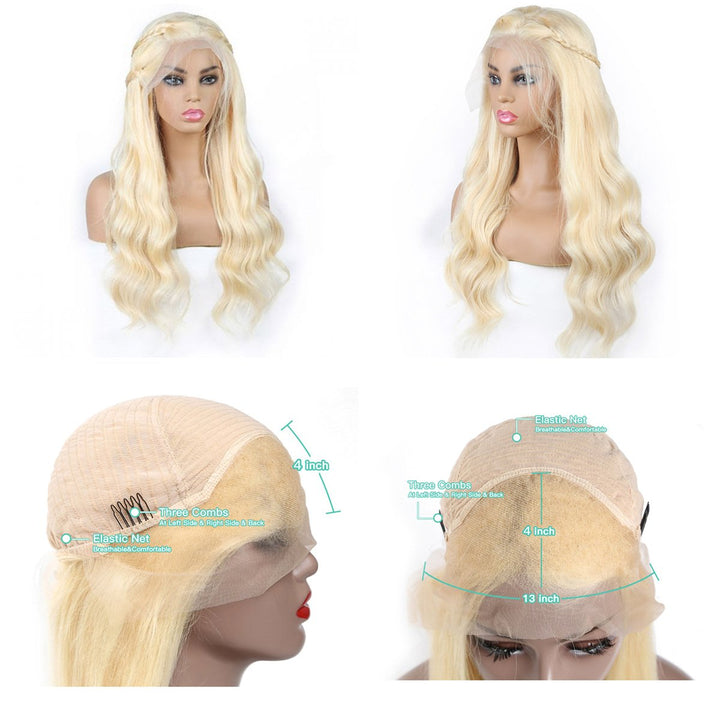 Honey Blonde 13x6 Lace Front Human Hair Wigs 