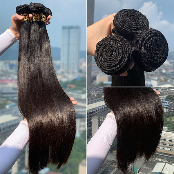 ROYA  Brazilian Straight Hair Bundles 100%  Remy Hair Extensions Natural Black Fast Shipping