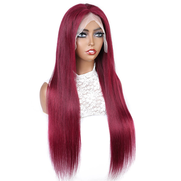 ROYA HAIR 99J Color Human Hair Lace Front Wig