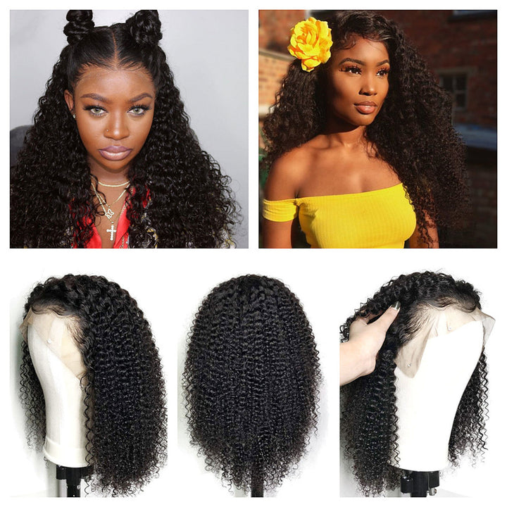 13*6 Transparent Kinky Curly HD Lace Front Human hair Wig