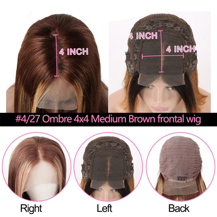 Brazilian Ombre 4 /27 Highlight Colored Hair Wig