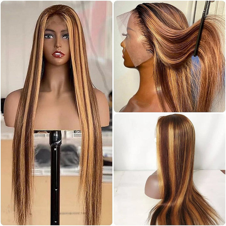  Transparent Straight Lace Wig Highlight 