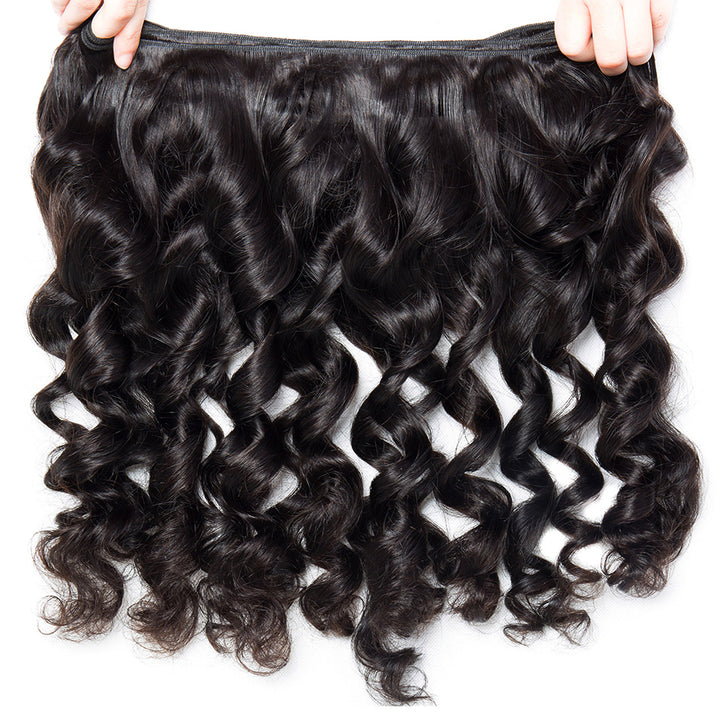Malaysian Loose Wave 3 Bundles with 4*4 Lace Closure