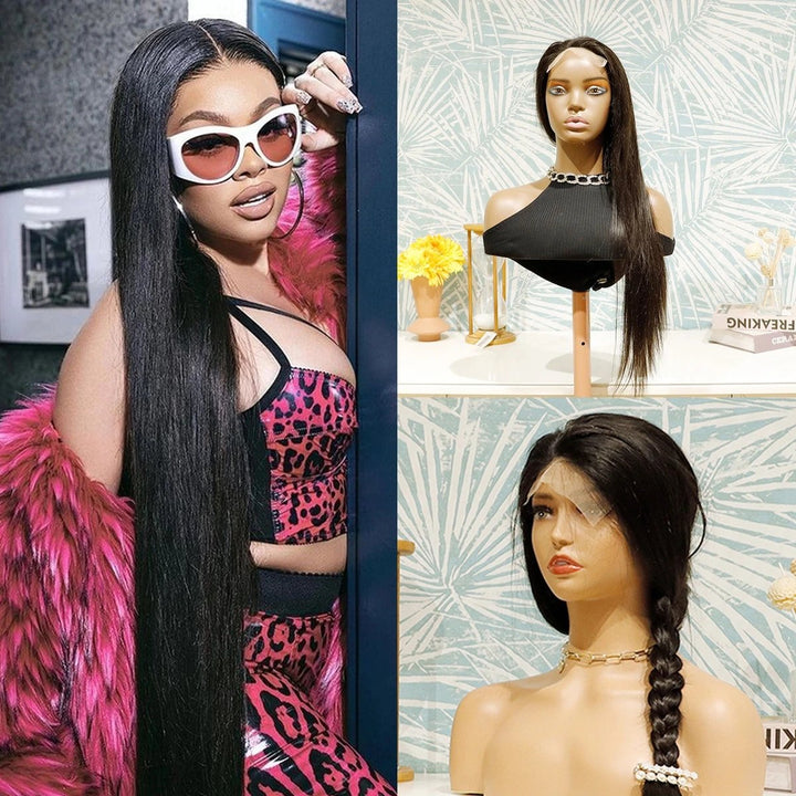  Transparent HD lace closure Straight wig