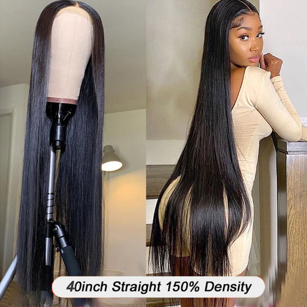  40 Inch Virgin Hair Transparent Hd 13*4 Lace Front Wig