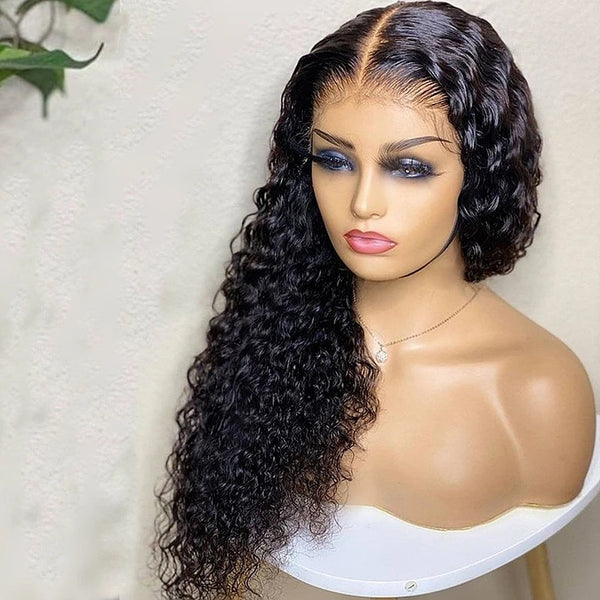 Glueless 13*6 Transparent Lace Front Wigs 180% Density Peruvian Remy Hair  Wig Bleached Knots