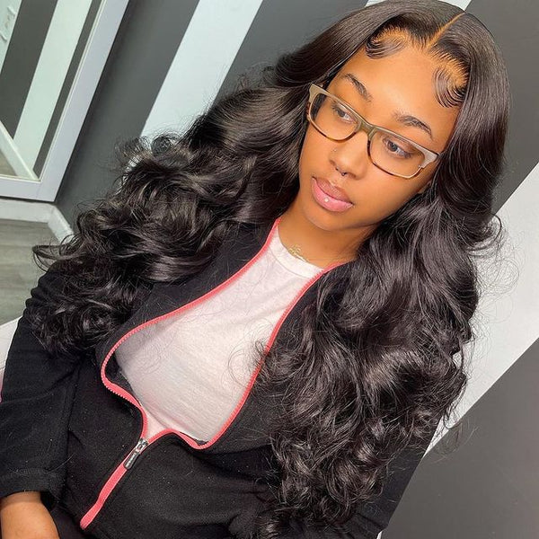 HD Lace Front Wigs 180% Density Virgin Hair Body Wave Wigs Melted Match All Skin