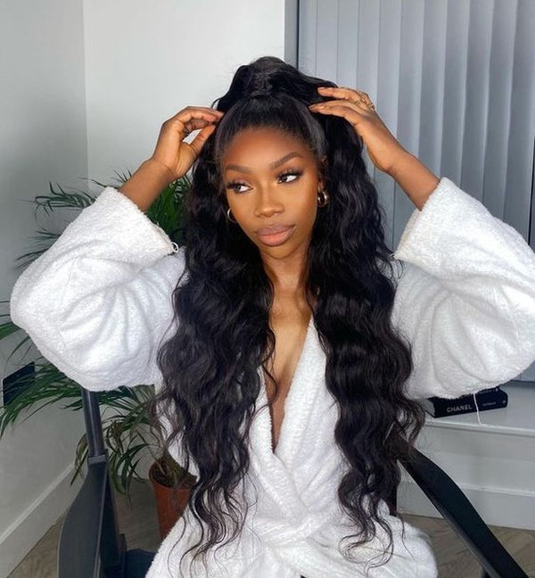 ROYA Loose Deep Wave Lace Frontal Human Hair Wigs,Pre Plucked With Baby Hair