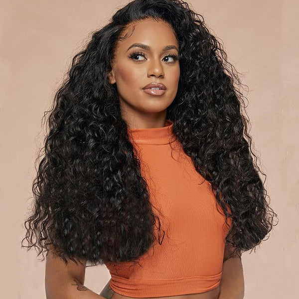 Roya Hair Hight Density Jerry Curly 13x4 HD Lace Front Wigs With Pre Plucked Hairline