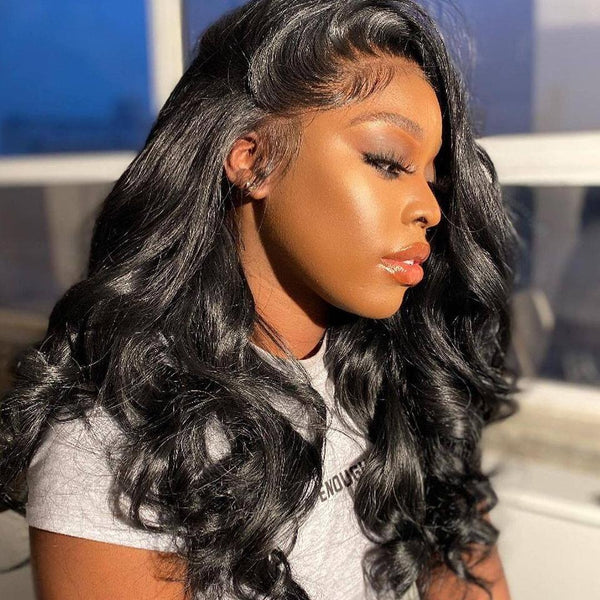 Roya Hair Body Wave Virgin Brazilian Hair Transparent Hd 13*4 Lace Front Wig