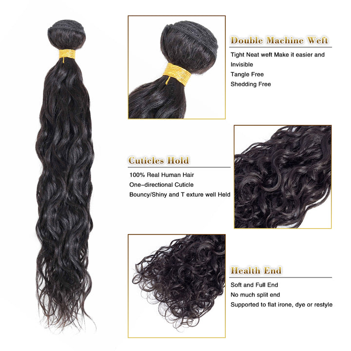 Indian Natural Wave Human Hair Weave 