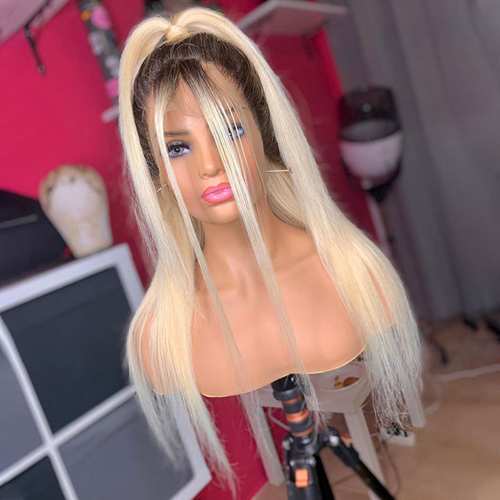 Ombre 613 Blonde Straight Human Hair Wig