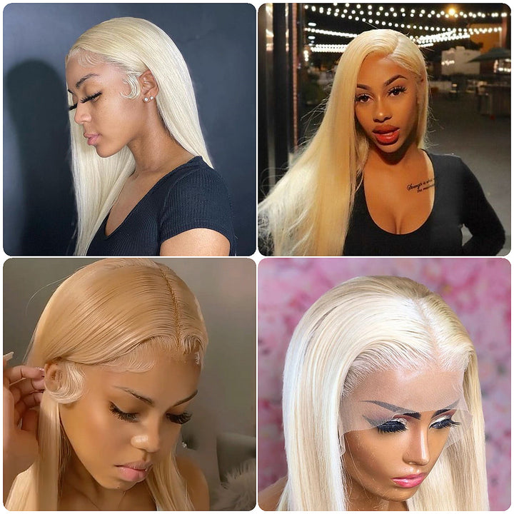 613 Honey Blonde Lace Closure Human Hair Wig