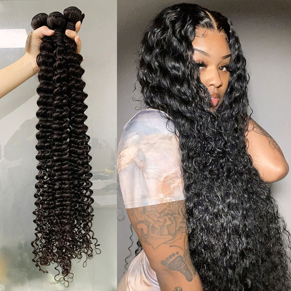  Deep Curly Virgin Hair Bundles 