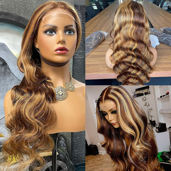  P4/27 Colored Ombre Lace Closure Wigs 