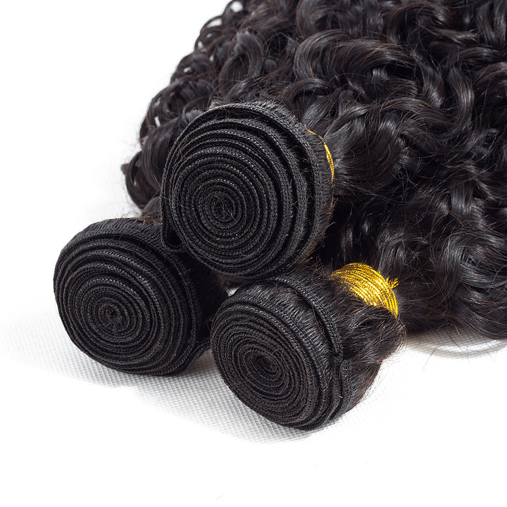 Brazilian Jerry Curly Wave 3 Bundles With Closure 