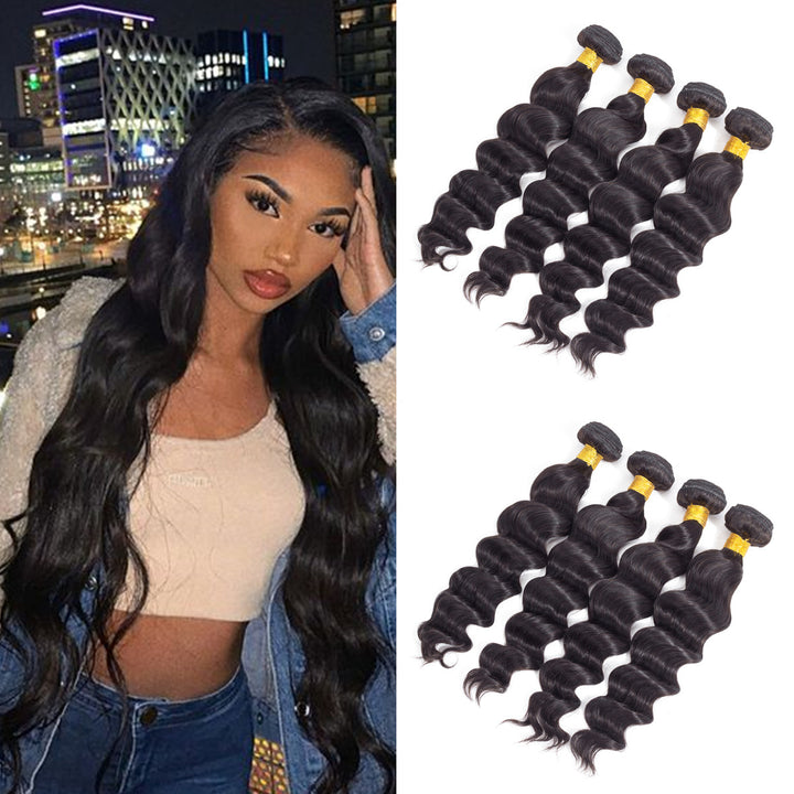  Loose Deep Wave 4 Bundles Human Hair Weave Bundles