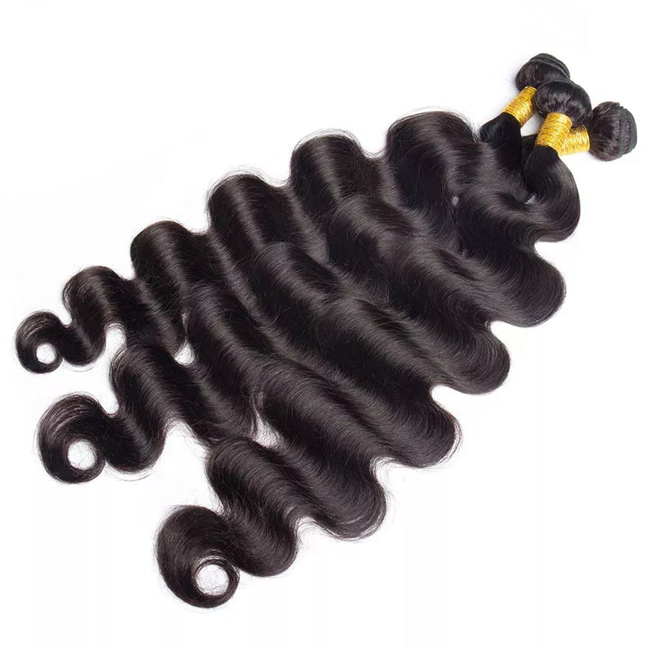 9a Virgin Peruvian Body Wave 4 Bundles with 4*4 Lace Closure