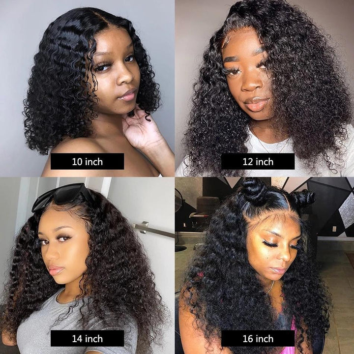  4x4 Curly Deep Wave Brazilian Virgin Human Hair Lace Wig 