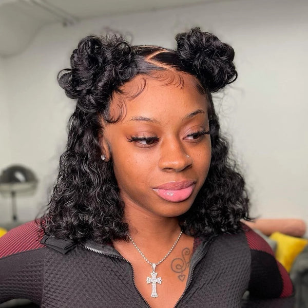 Water Wave Brazilian Hair Lace Front bob wigs