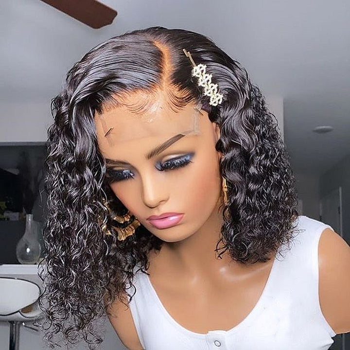  HD Water Wave Lace Frontal Bob Wig 