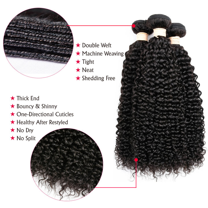 Kinky Curly  Brazilian Human Hair Bundles 4 pcs 