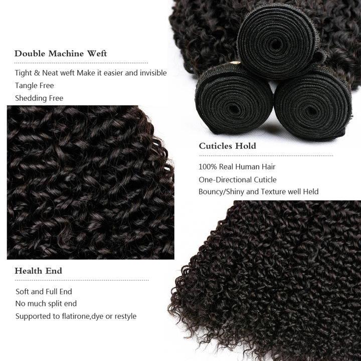 Kinky Curly  Brazilian Human Hair Bundles 4 pcs 
