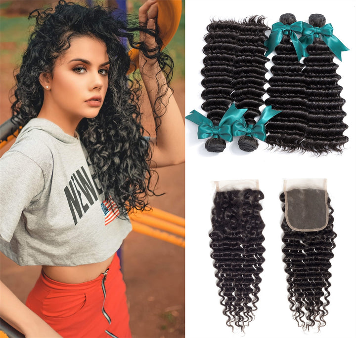 4 Bundles Malaysian Deep Wave Human Hair Bundles