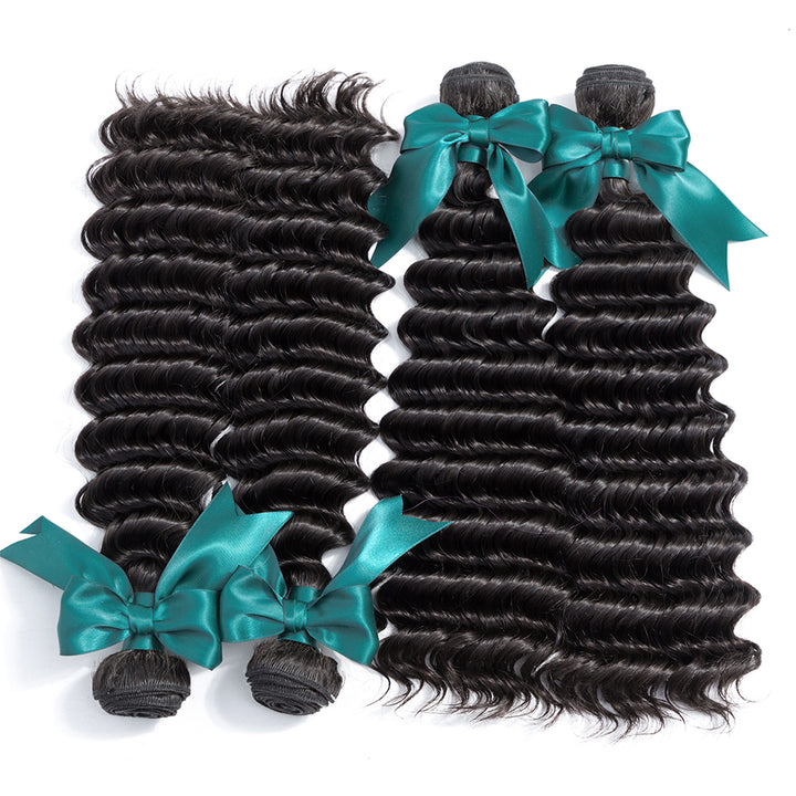 4 Bundles Malaysian Deep Wave Human Hair Bundles