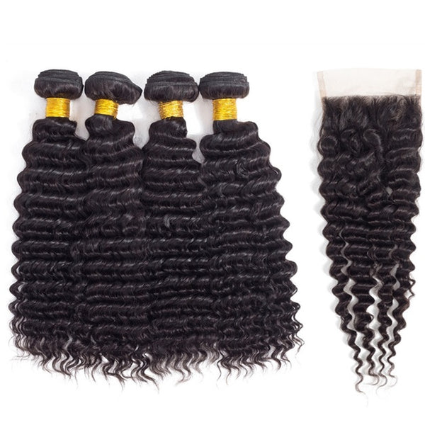 4 Bundles Indian Deep Wave Hair 