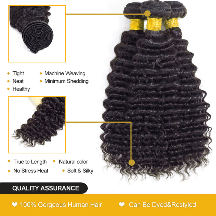 Deep Wave Human Hair Extensions