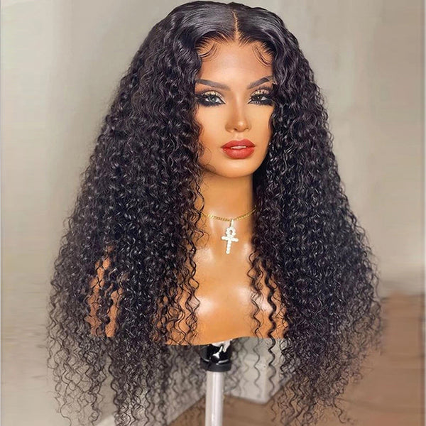 Roya Hair Best Sell Well 13x4 Transparent Lace Frontal Wigs Kinky Curly Human Hair Wigs