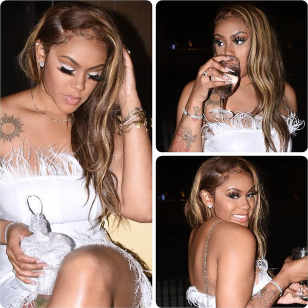  Highlight Wig Human Hair Lace Closure Wig 