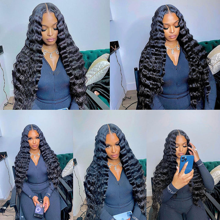  5x5 Deep Wave Human Hair Lace Closure Wig