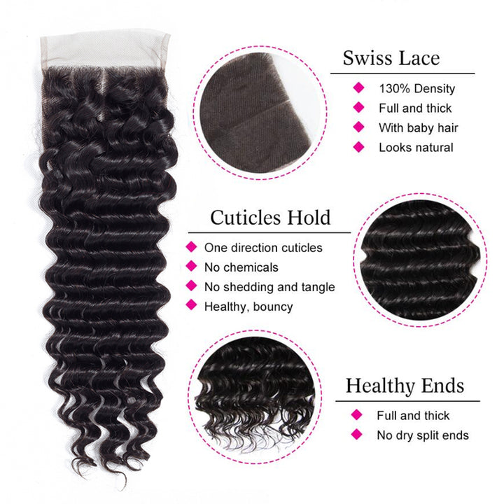 4 Bundles Malaysian Deep Wave Human Hair Bundles