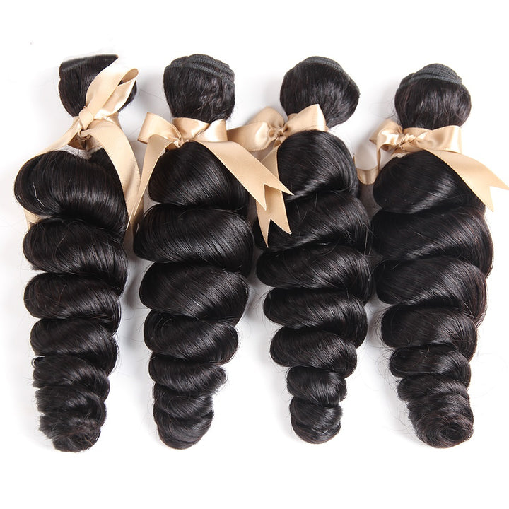 Peruvian Loose Wave 4 Bundles Unprocessed Remy Hair Weave  
