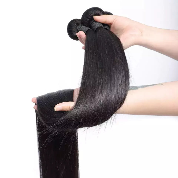 Straight 3 Bundles with 4*4 Lace Closure 