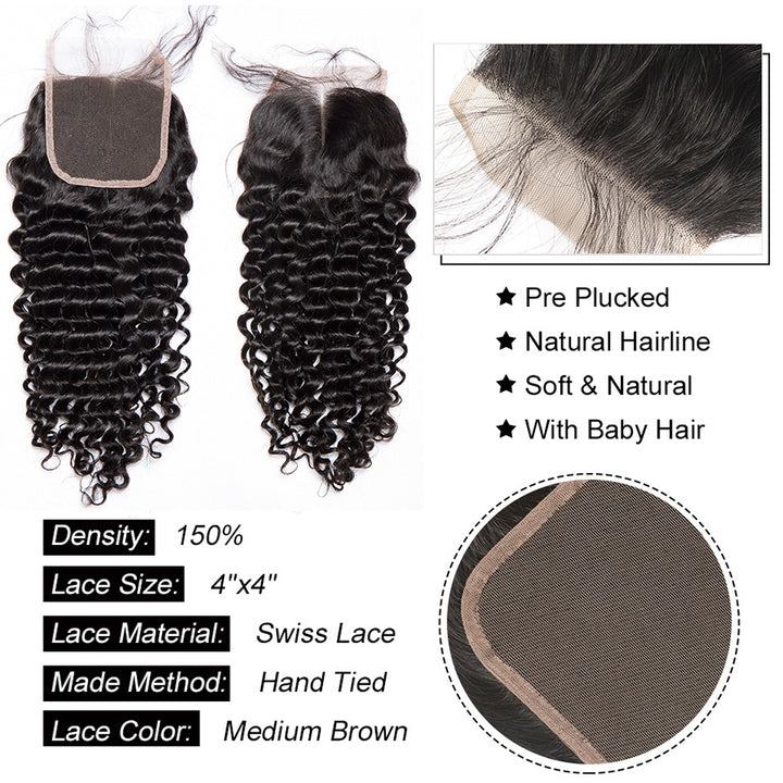 Virgin Brazilian Hair  Deep Wave 4 Bundles
