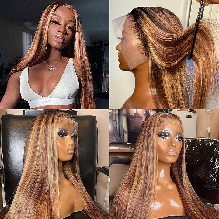 Highlight Lace Front Human Hair Wigs