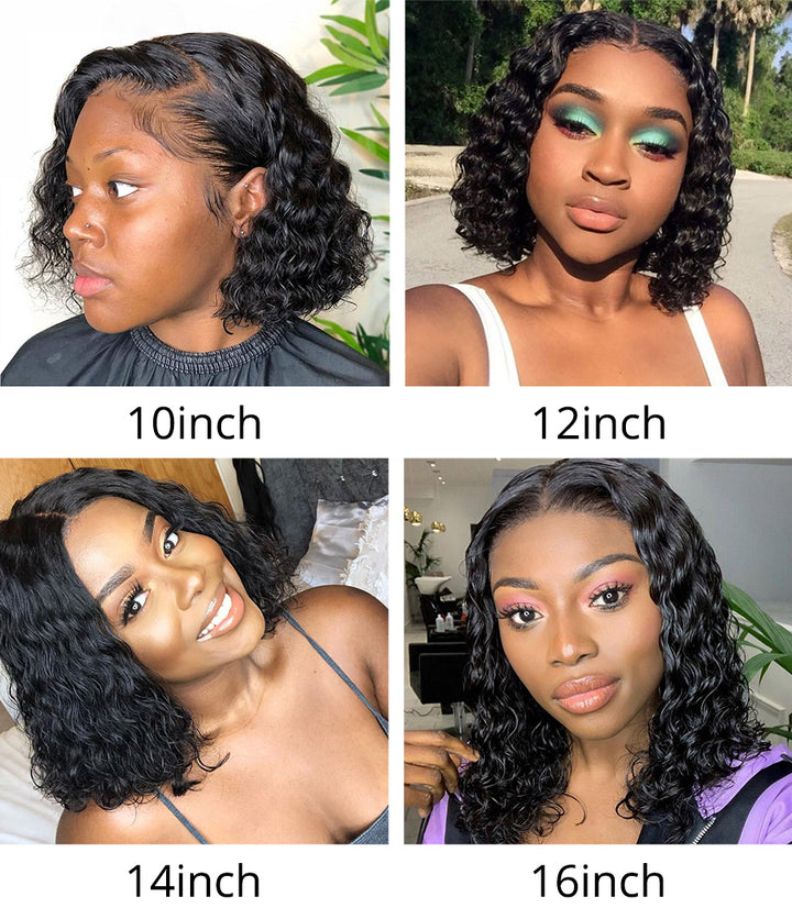 Water Wave Brazilian Hair Lace Front bob wigs